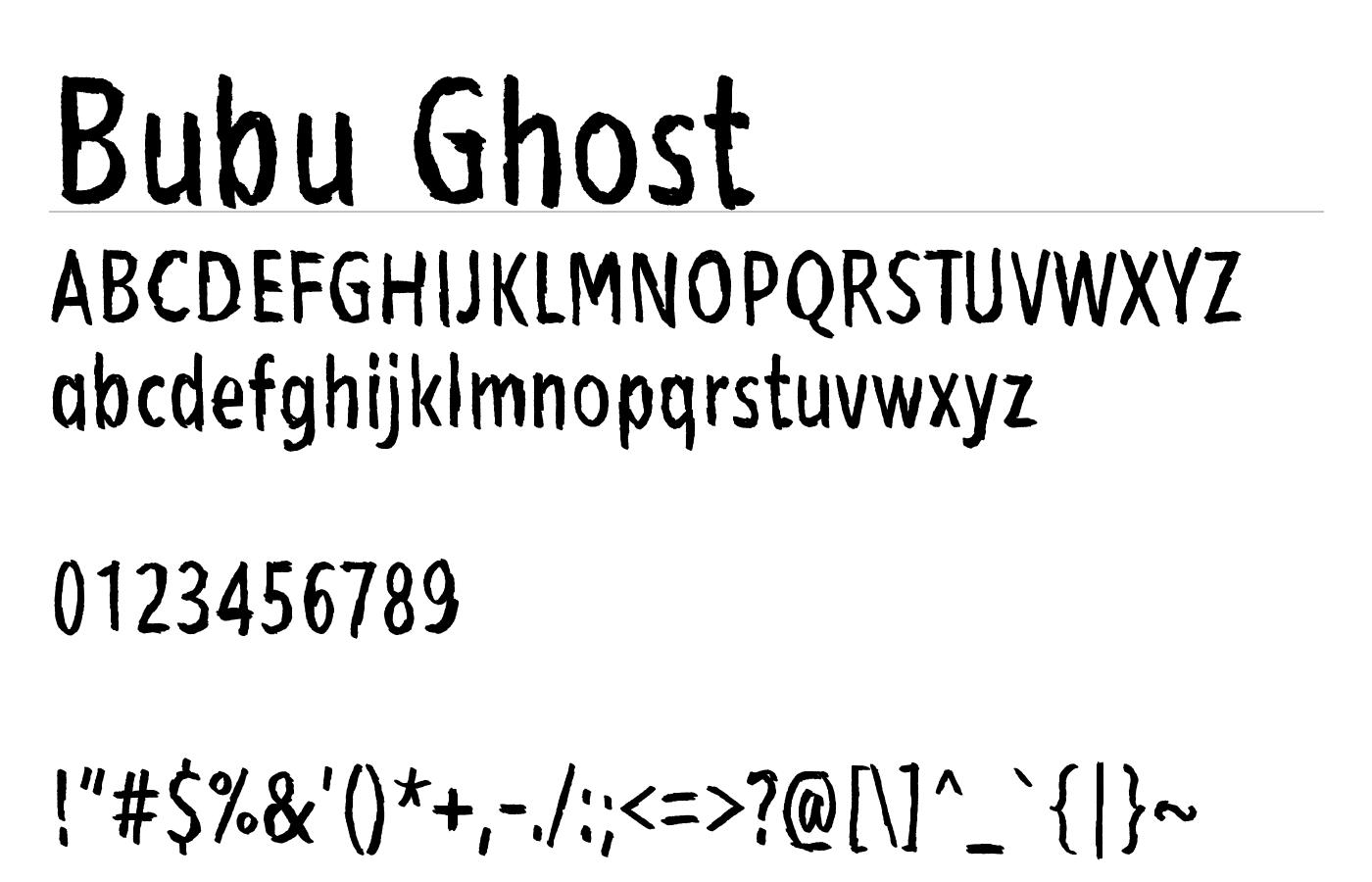 Bubu Ghost Font preview
