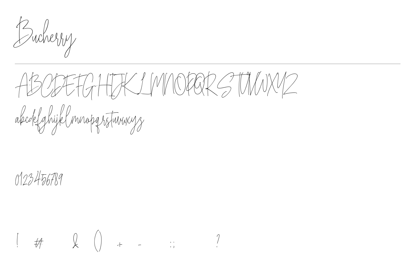 Bucherry Font preview