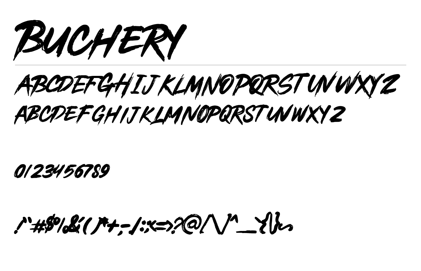 Buchery Font preview