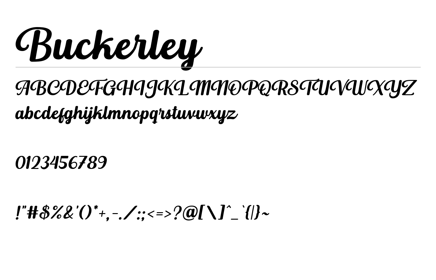 Buckerley Font preview
