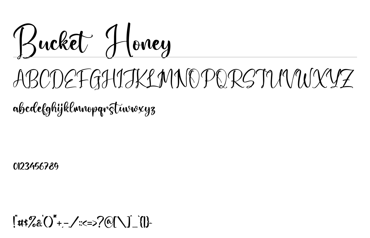 Bucket Honey Font preview