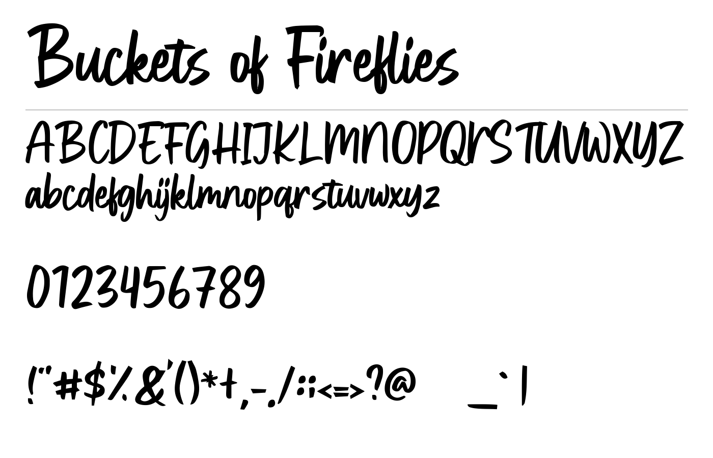 Buckets of Fireflies Font preview