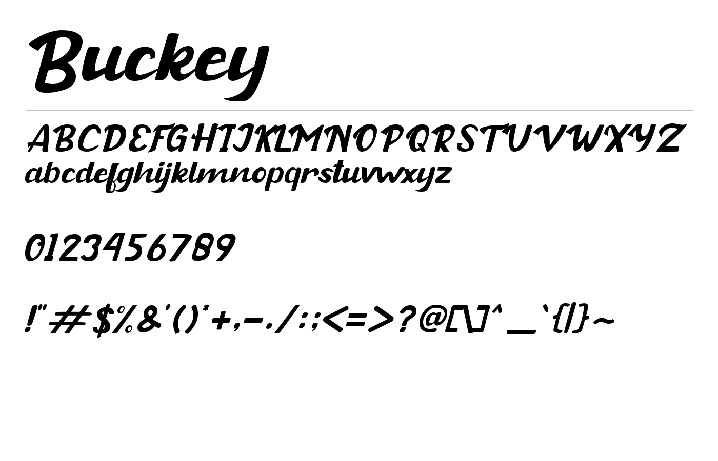 Buckey Font preview
