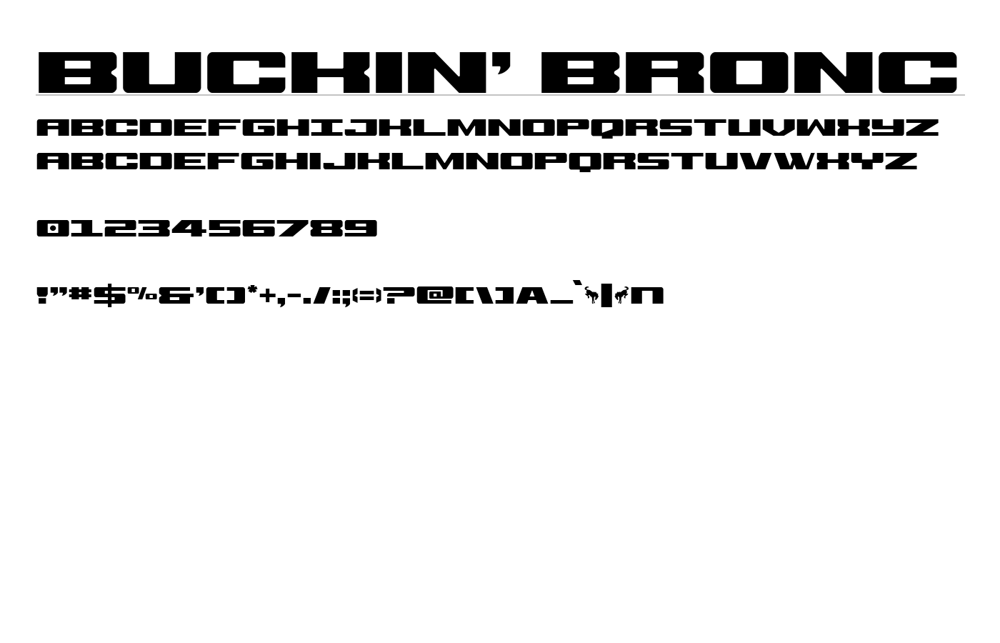 Buckin' Bronc Font preview