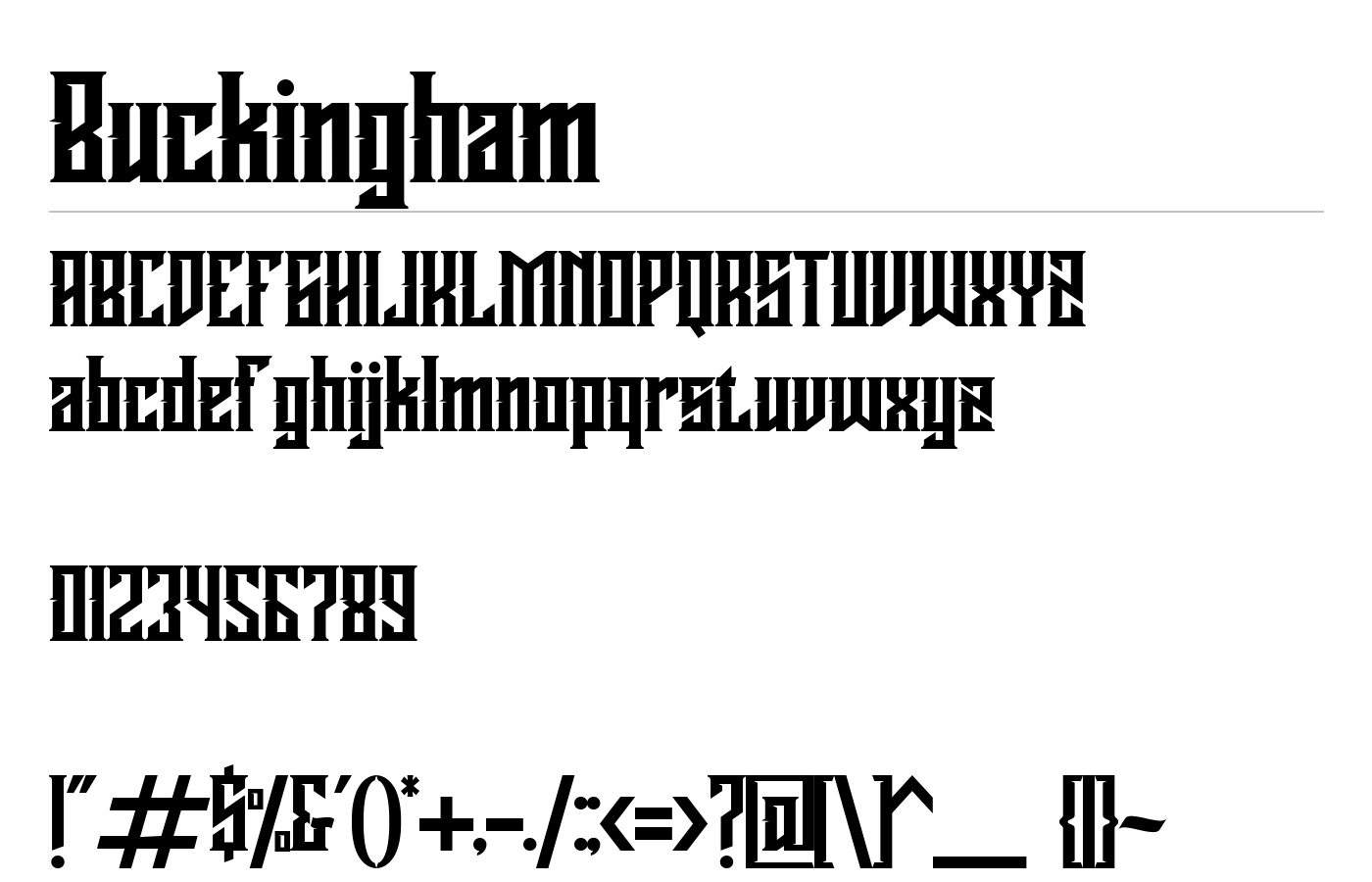 Buckingham Font preview