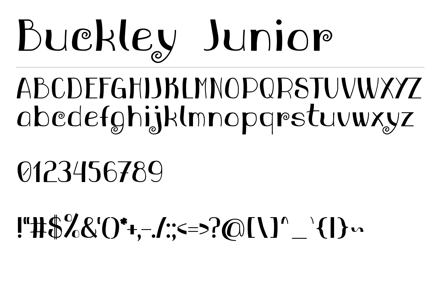 Buckley Junior Font preview