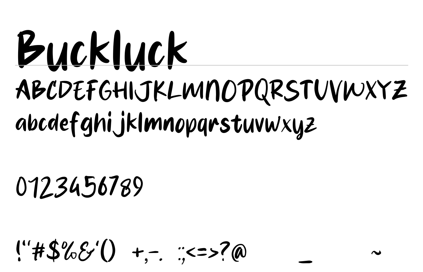 Buckluck Font preview