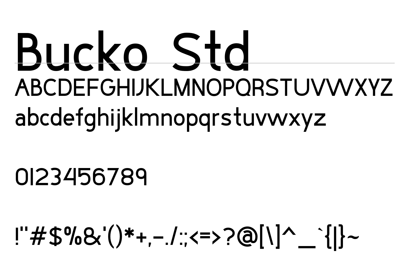 Bucko Std Font preview