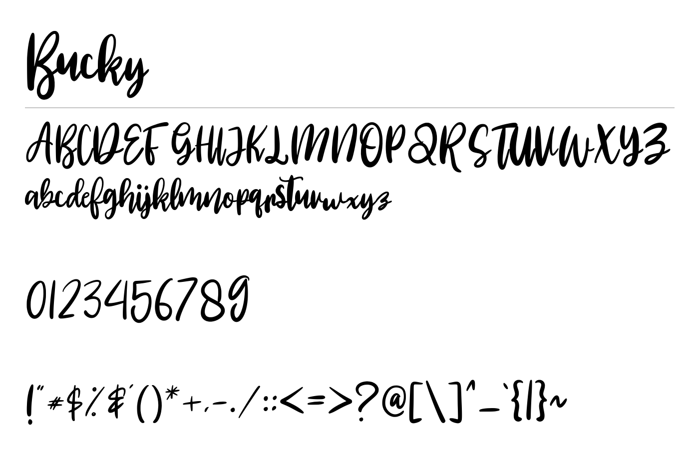 Bucky Font preview