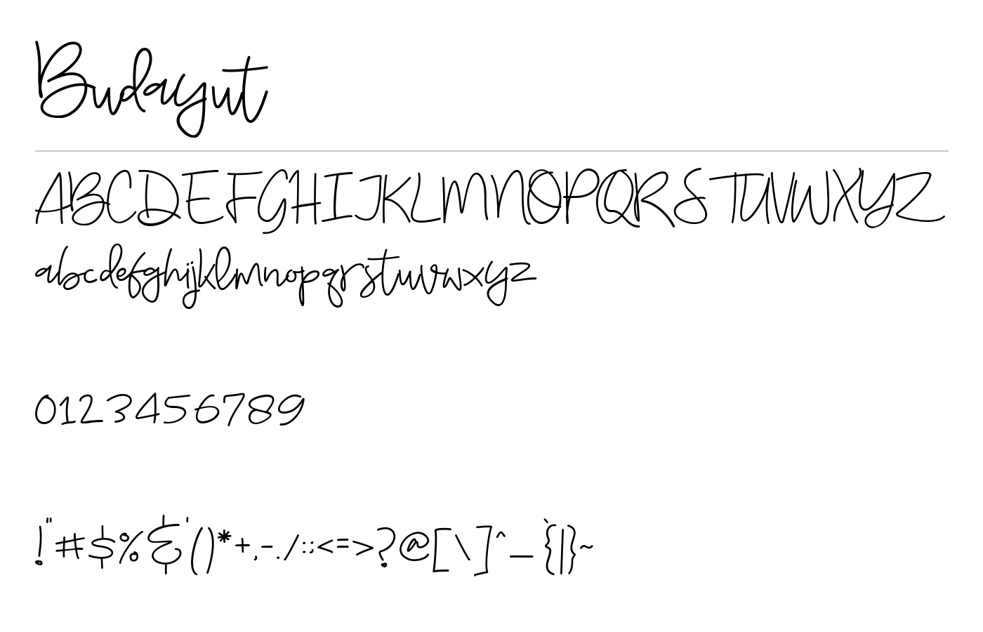Budayut Font preview
