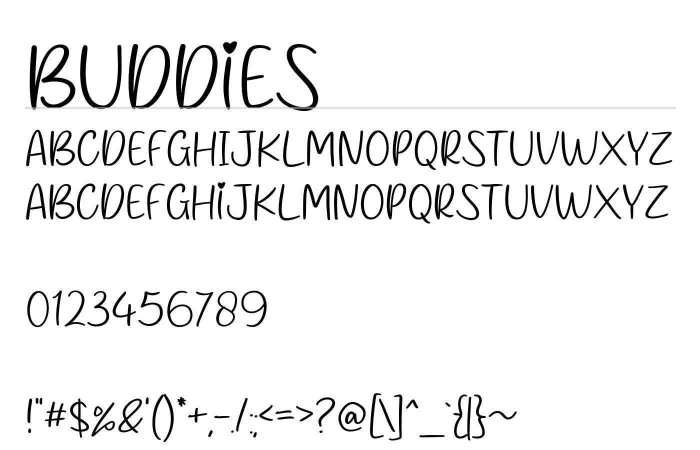 Buddies Font preview