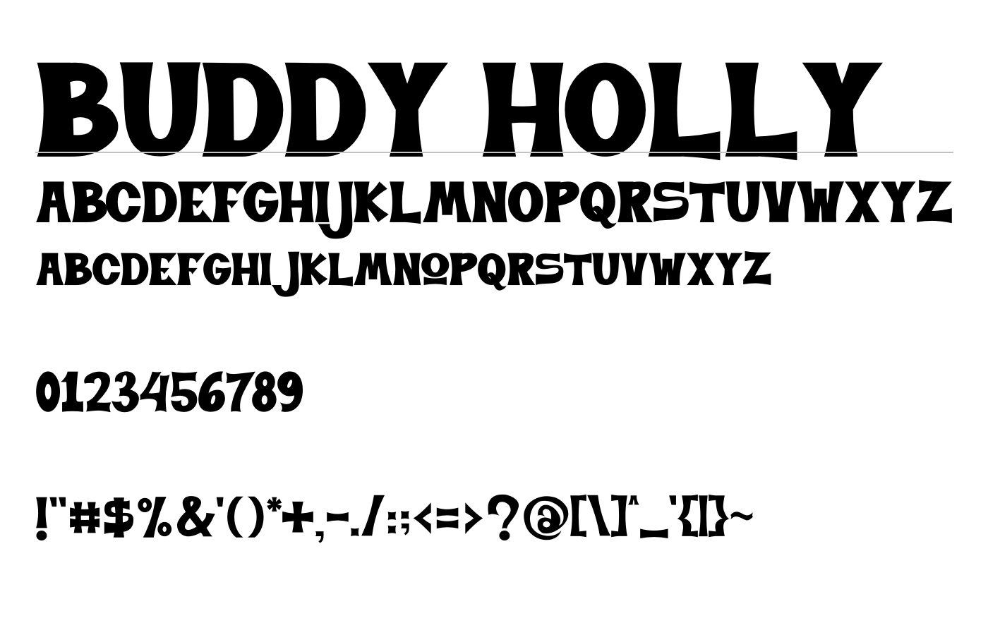 BUDDY HOLLY Font preview