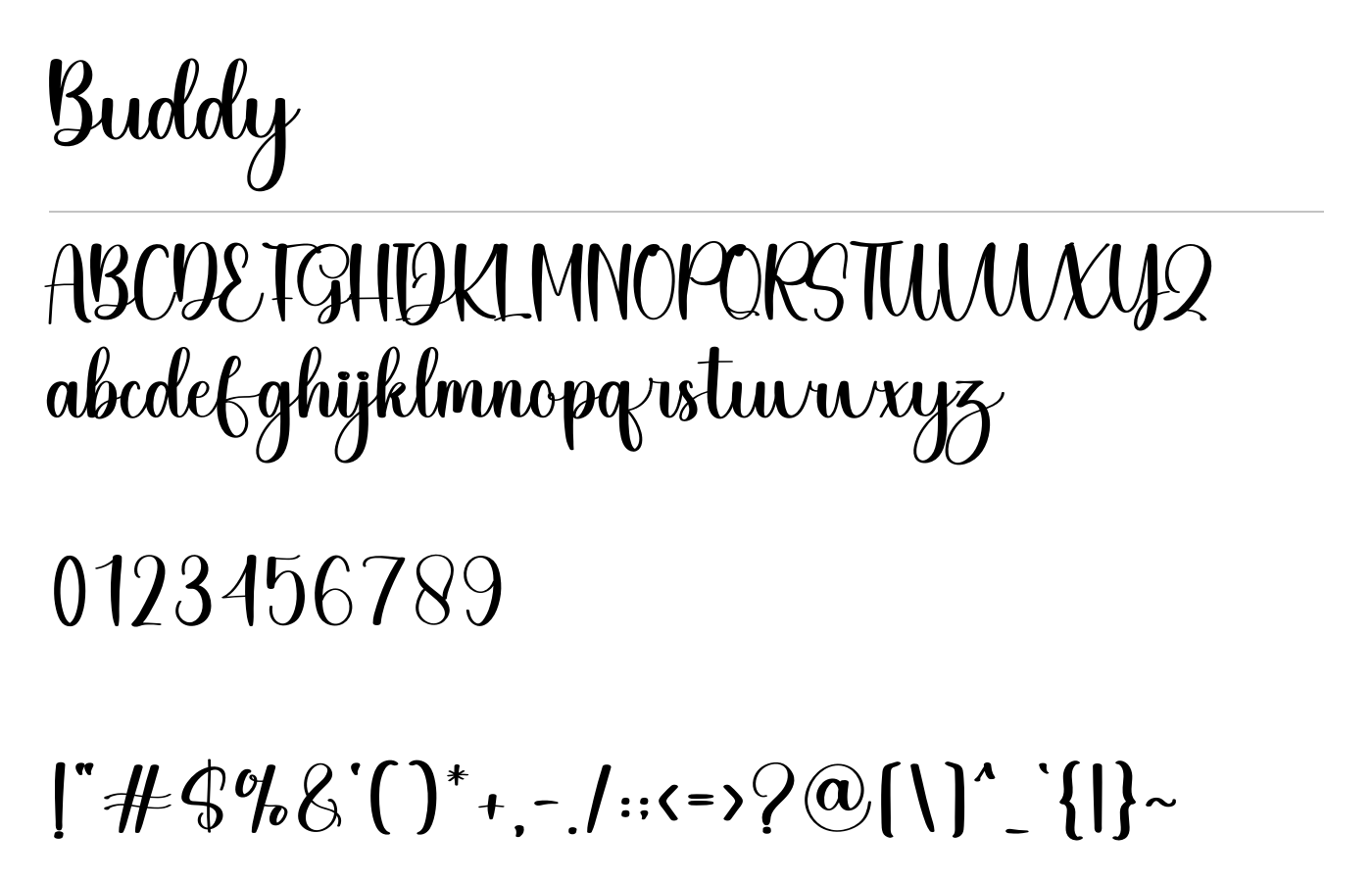 Buddy Font preview