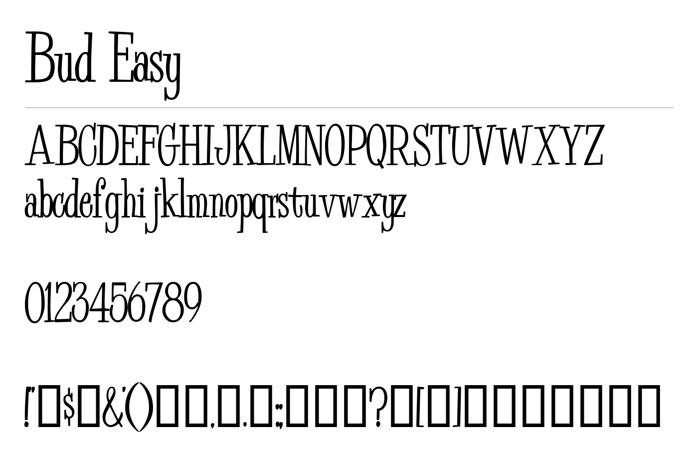 Bud Easy Font preview