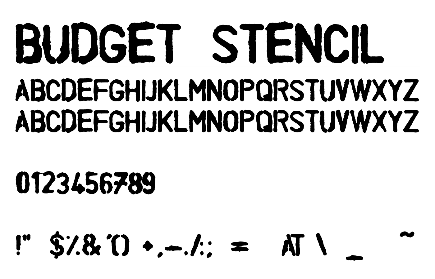 Budget Stencil Font preview