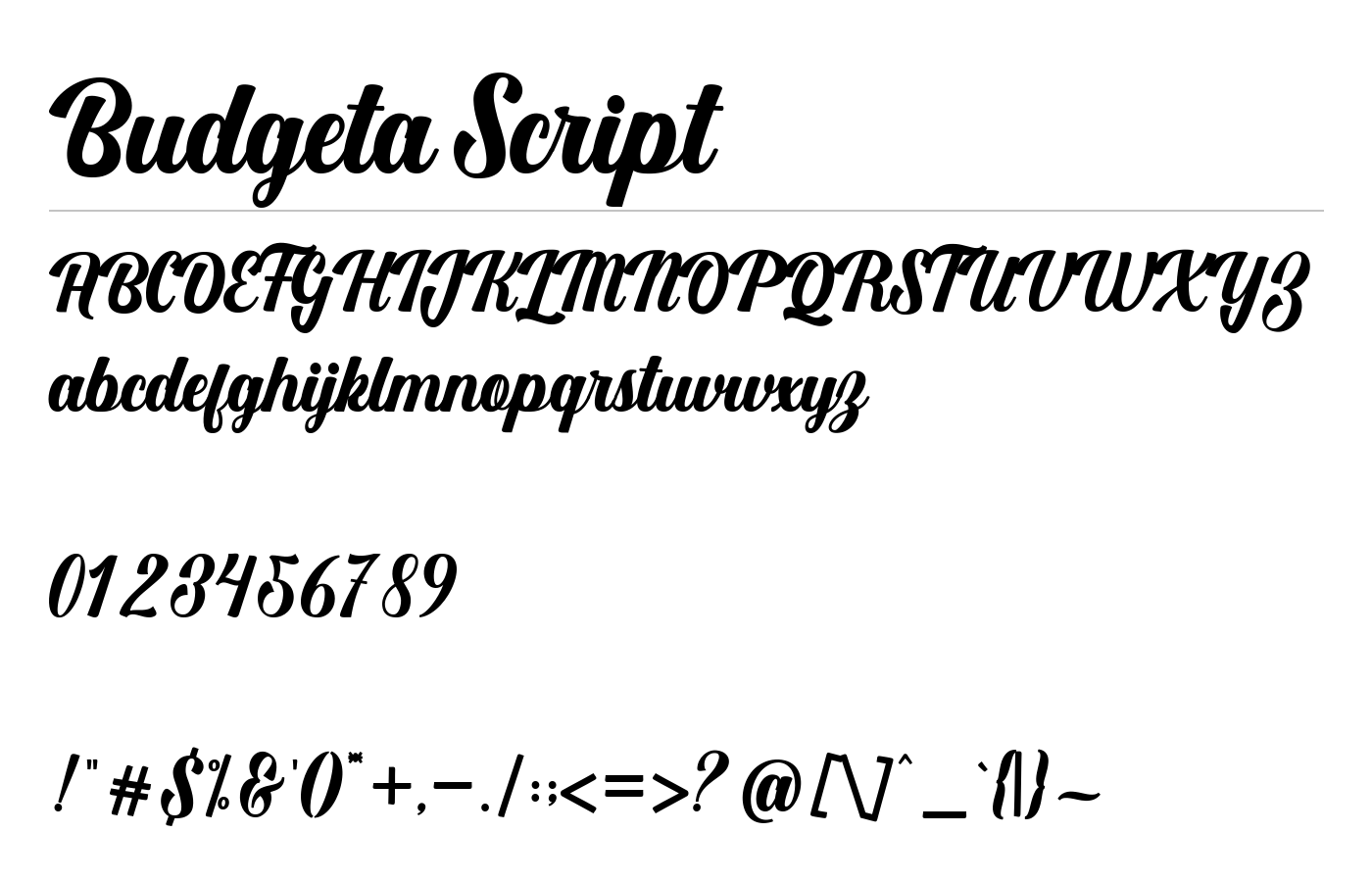 Budgeta Script Font preview