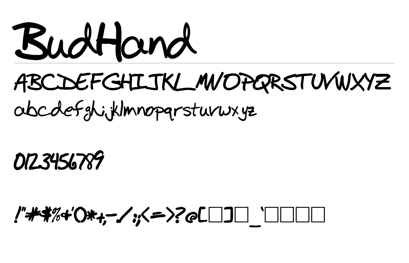 BudHand Font preview