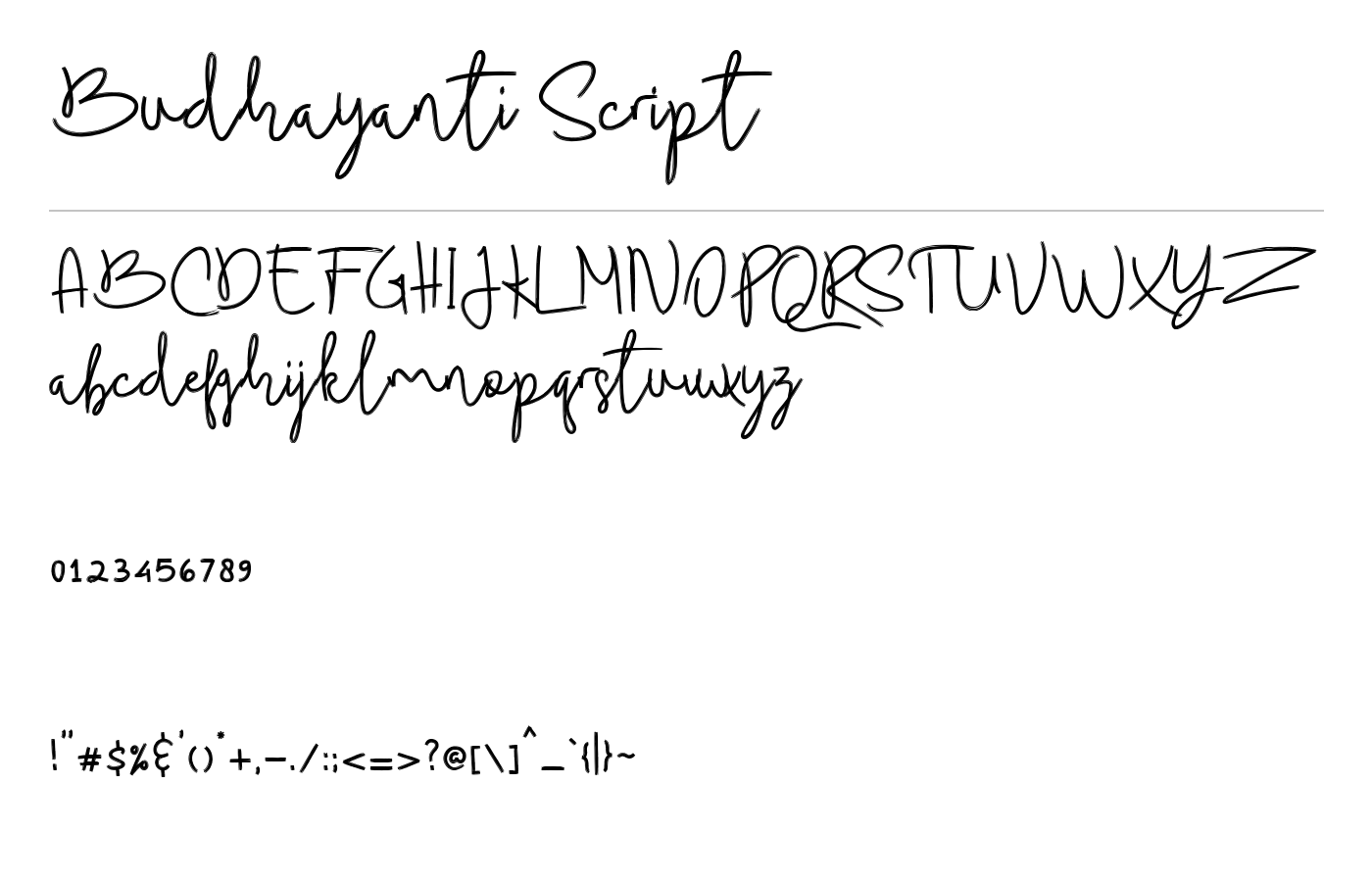 Budhayanti Script Font preview