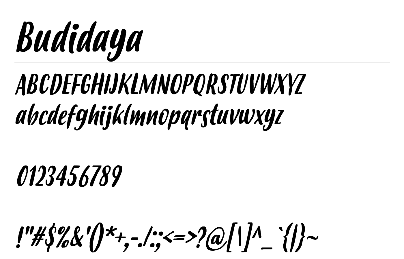 Budidaya Font preview