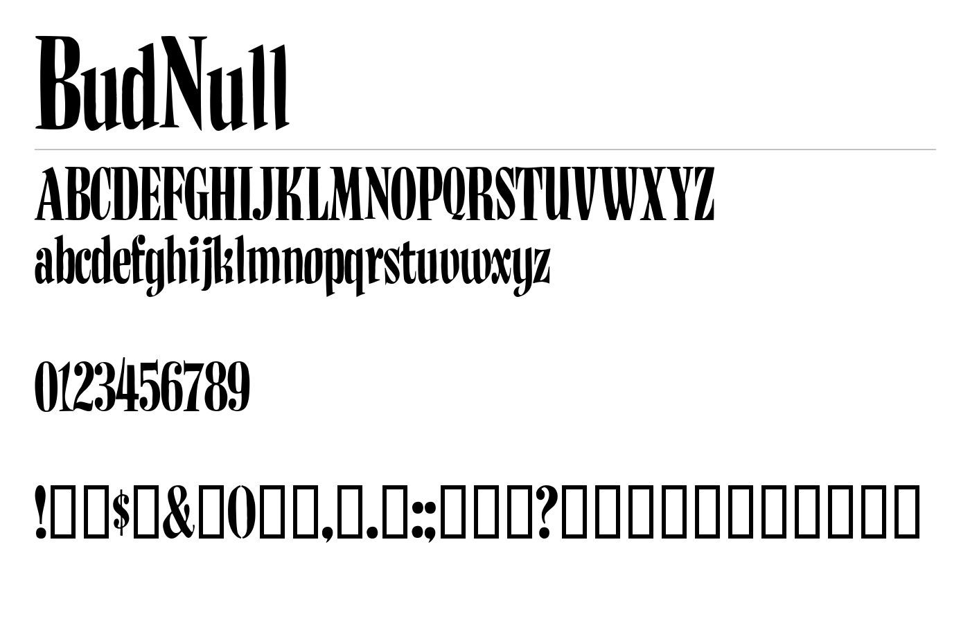 BudNull Font preview