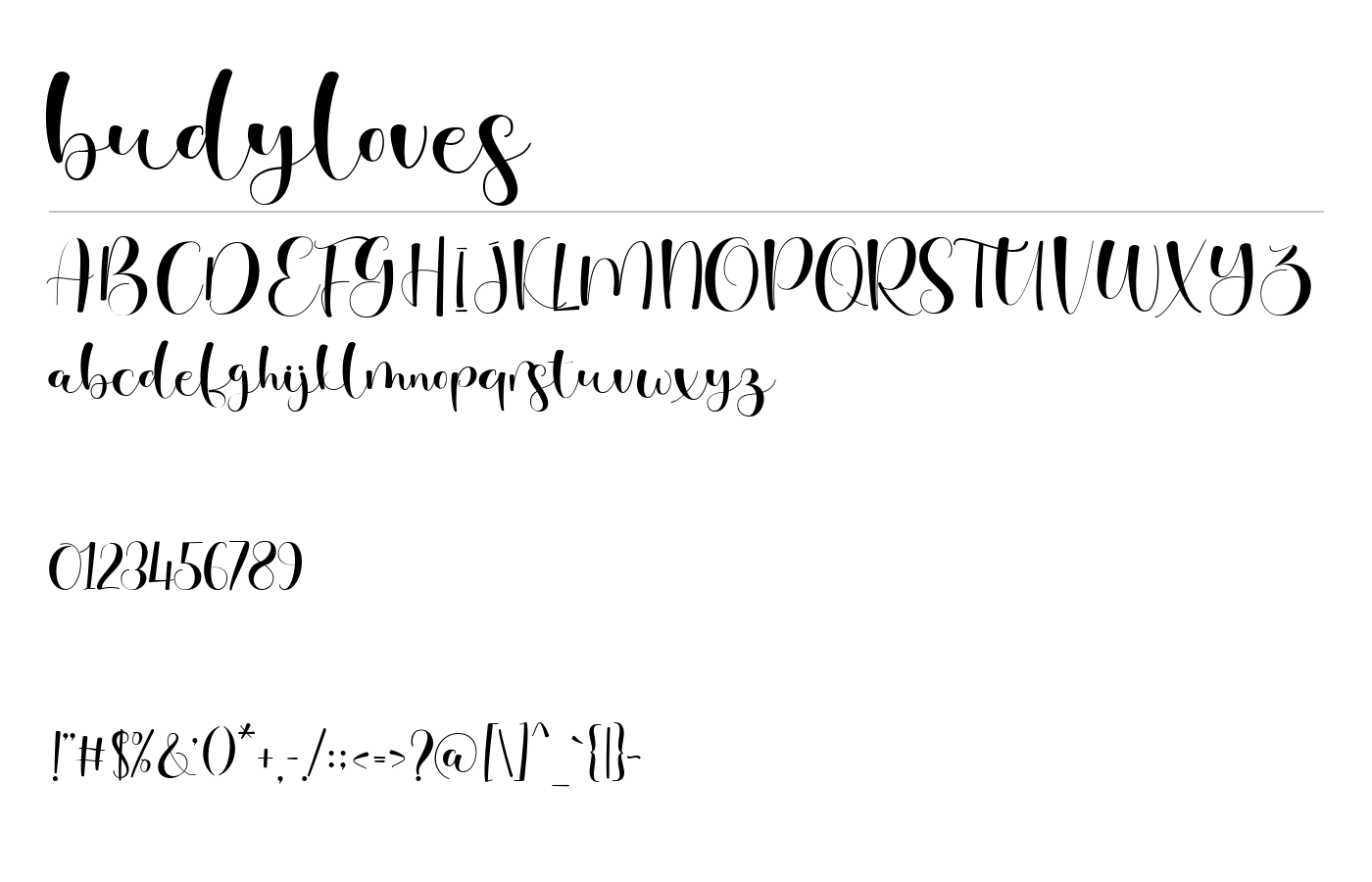budyloves Font preview