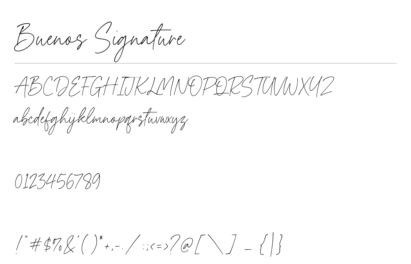 Buenos Signature Font preview