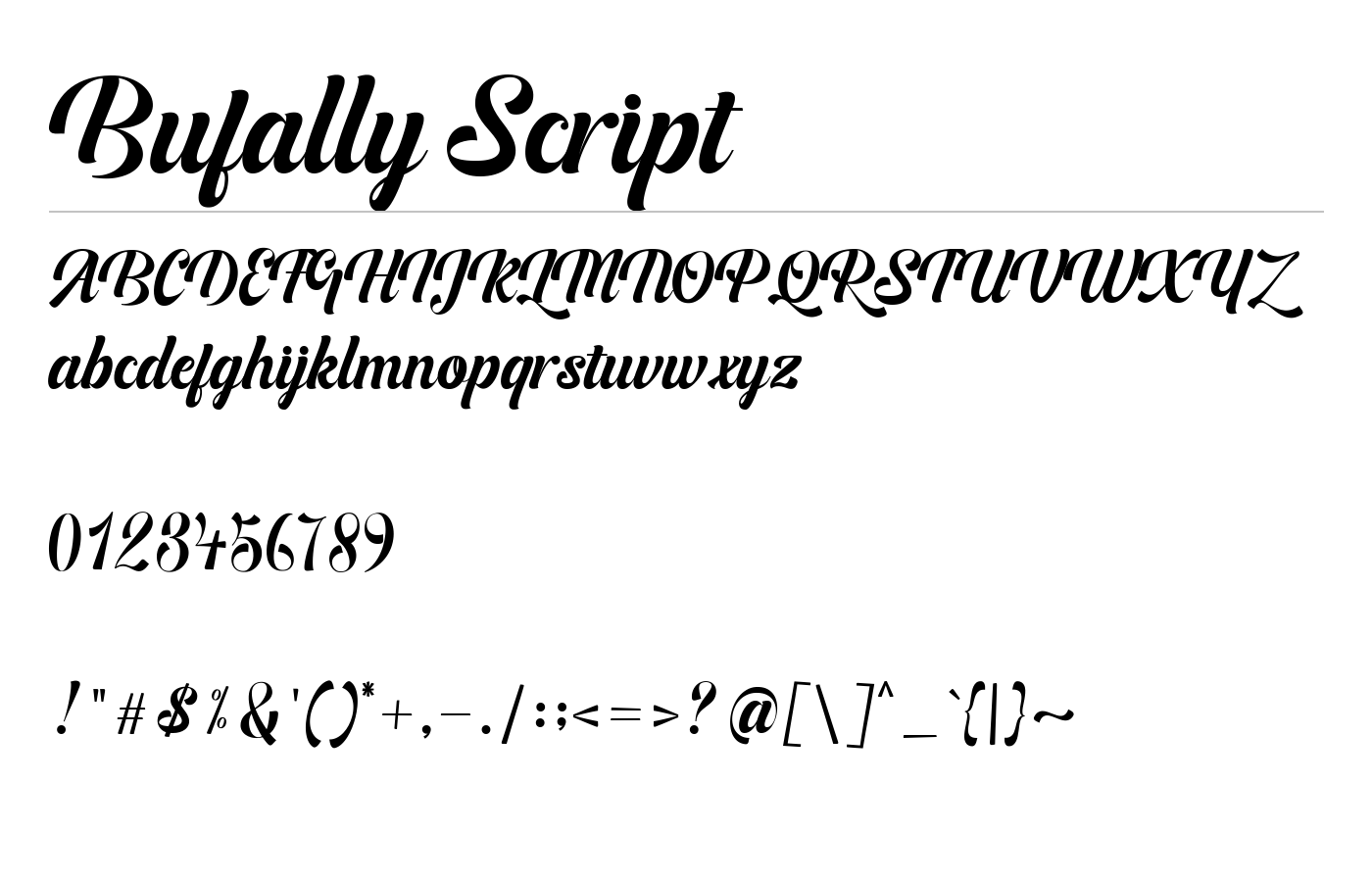 Bufally Script Font preview