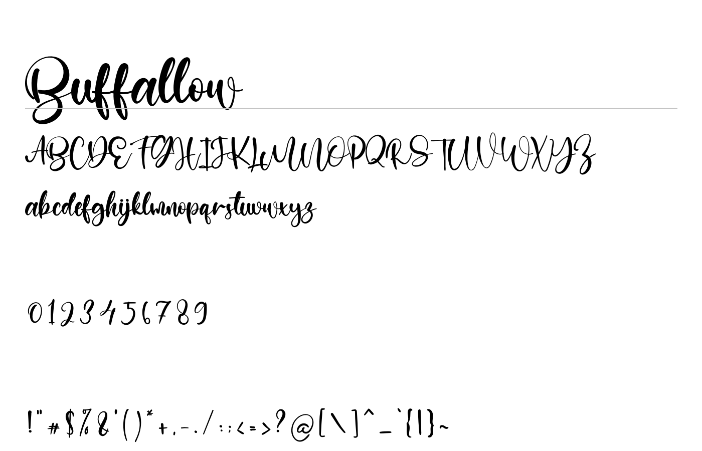 Buffallow Font preview
