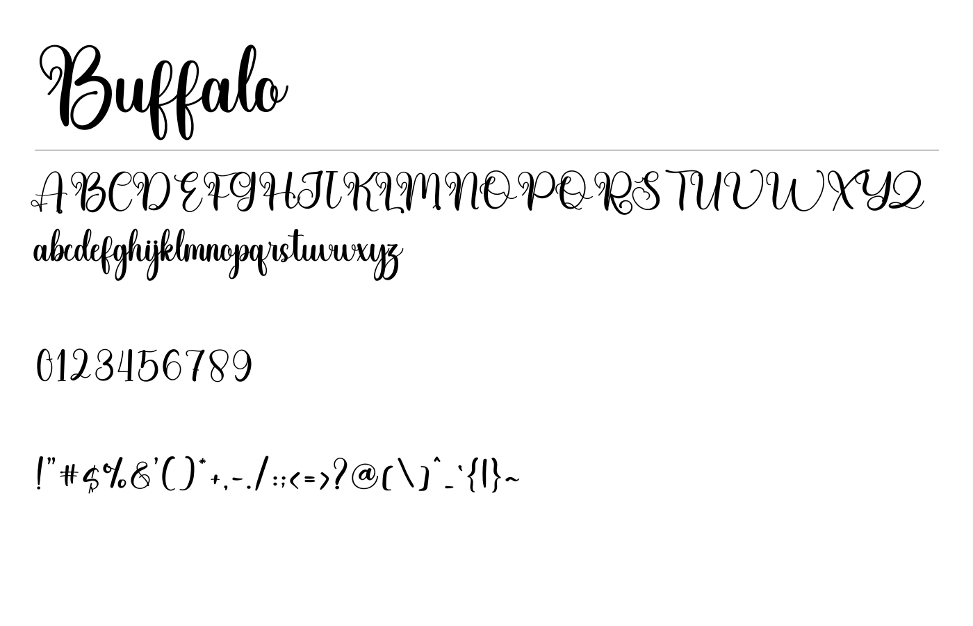 Buffalo Font preview