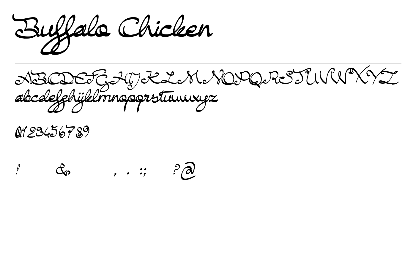 Buffalo Chicken Font preview