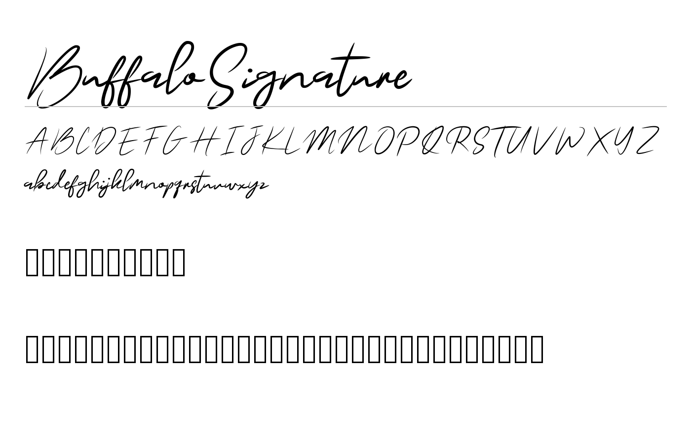 BuffaloSignature Font preview