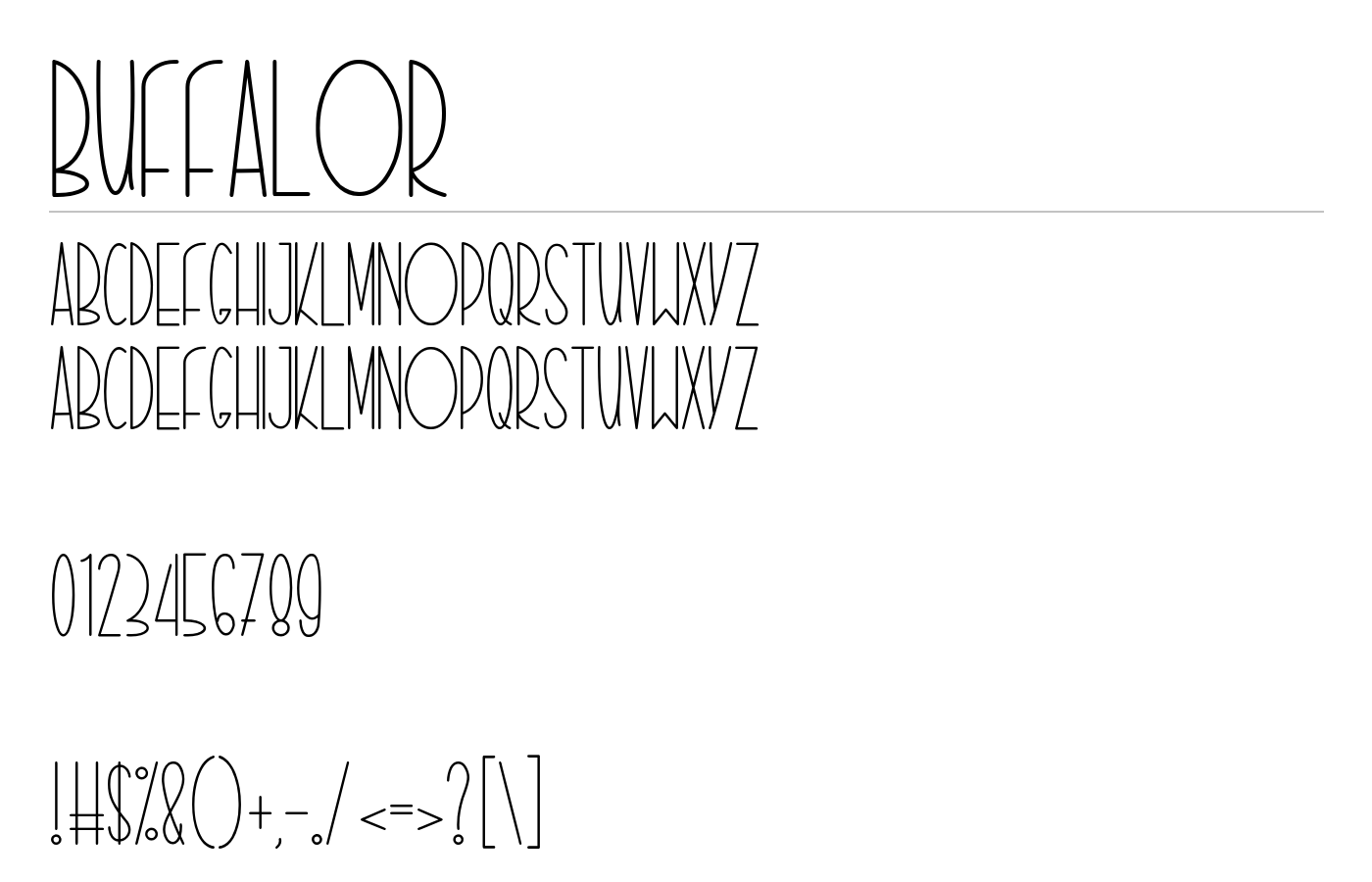 BUFFALOR Font preview