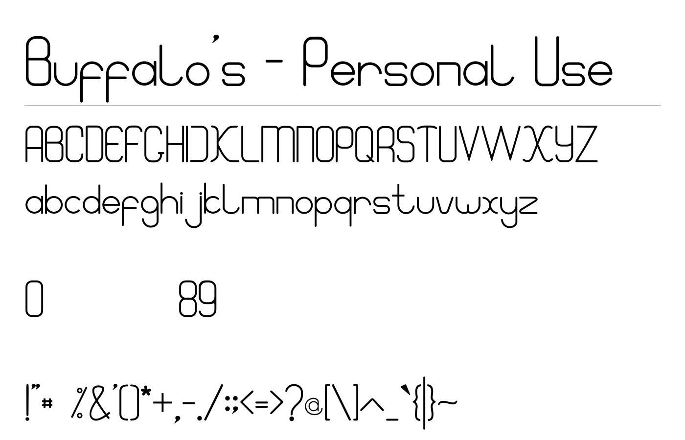 Buffalo’s Font preview