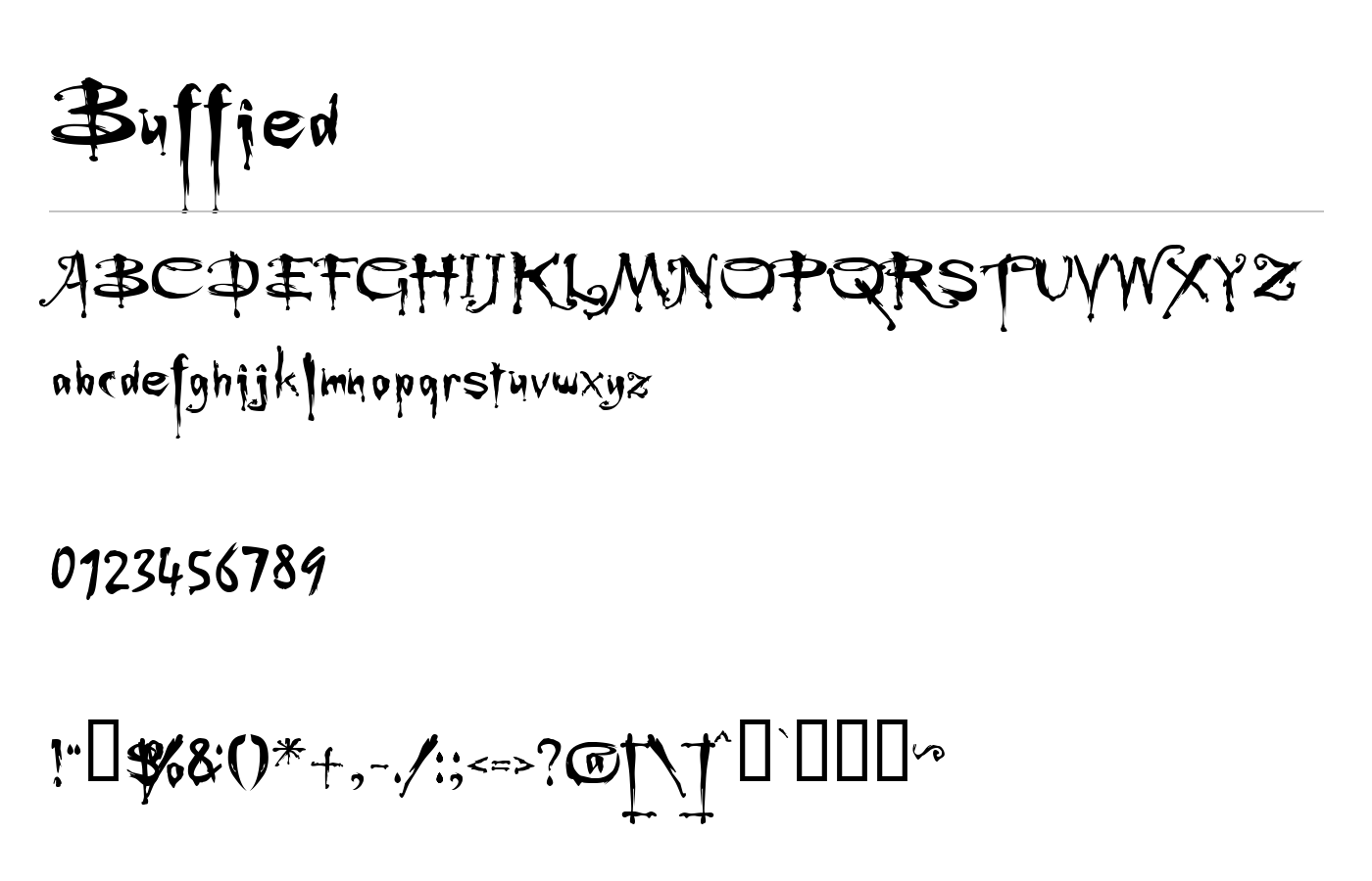 Buffied Font preview