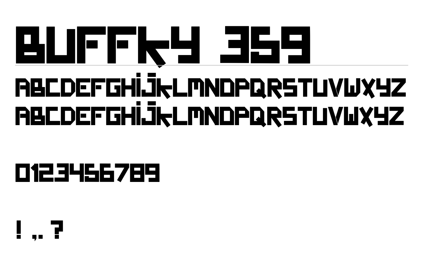 BUFFKY 359 Font preview