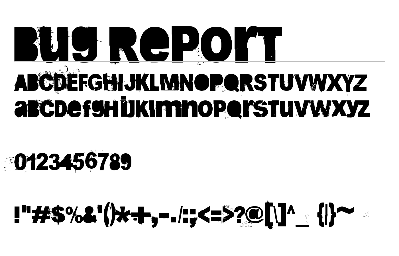 Bug Report Font preview