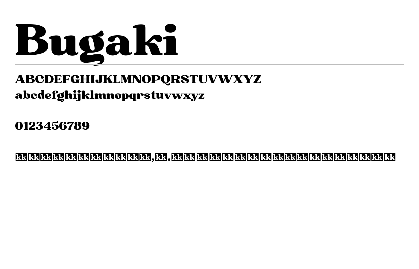 Bugaki Font preview