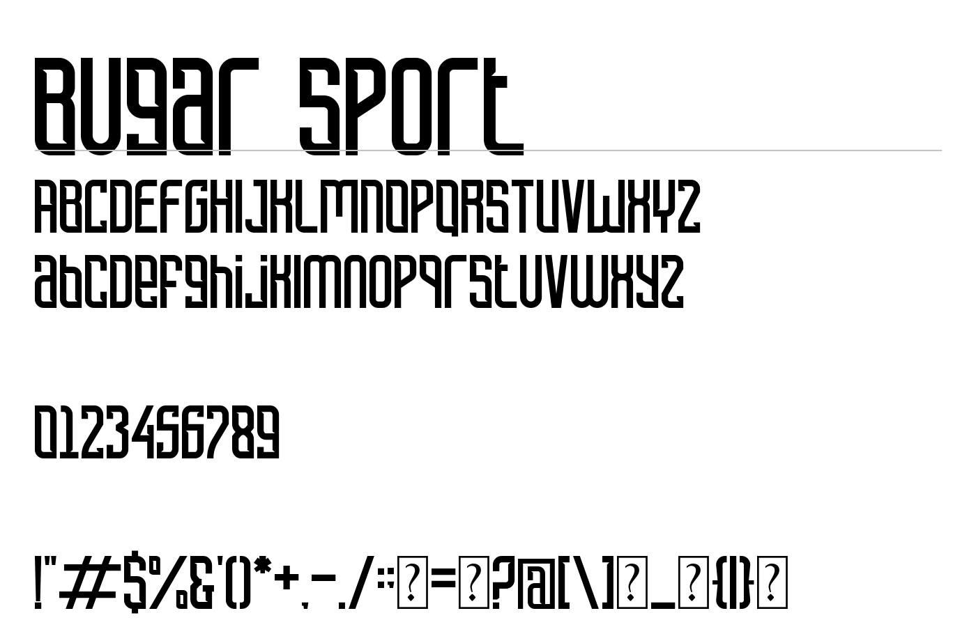 Bugar Sport Font preview