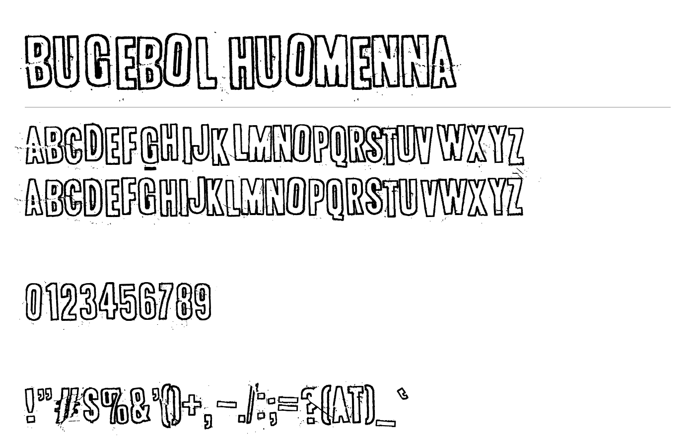 Bugebol huomenna Font preview