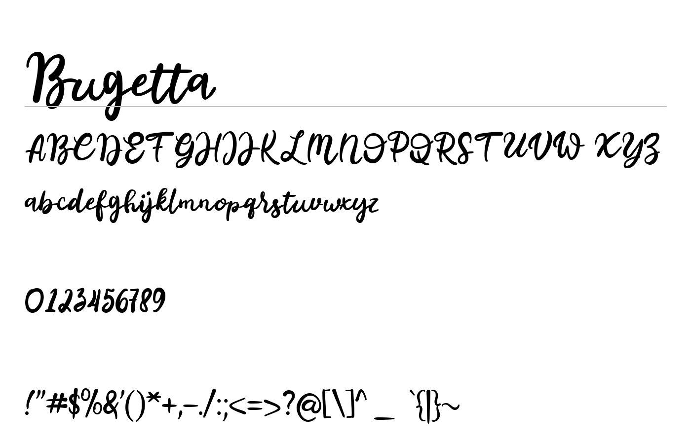 Bugetta Font preview