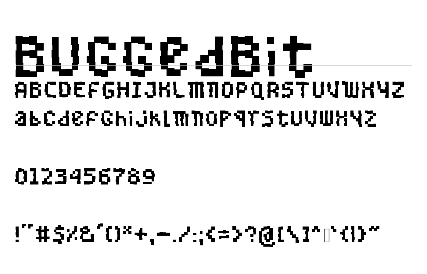 BuggedBit Font preview