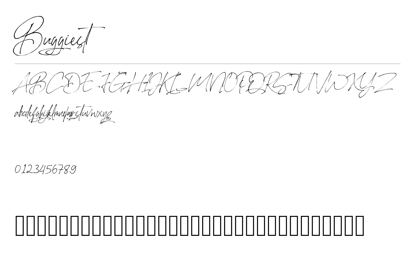 Buggiest Font preview