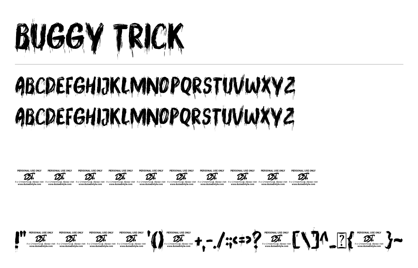 Buggy Trick Font preview
