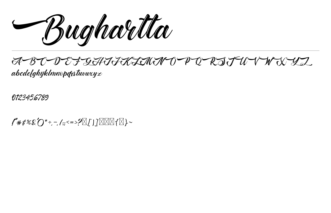 Bughartta Font preview