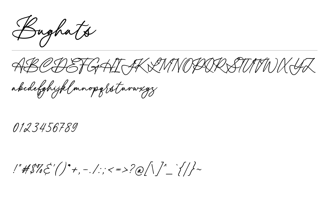 Bughats Font preview