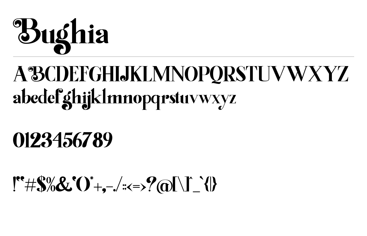 Bughia Font preview