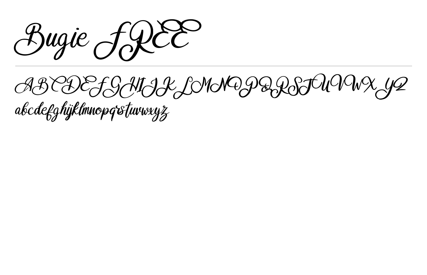 Bugie Classical Font preview
