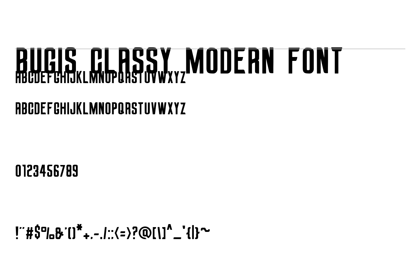Bugis Classy Modern Font preview