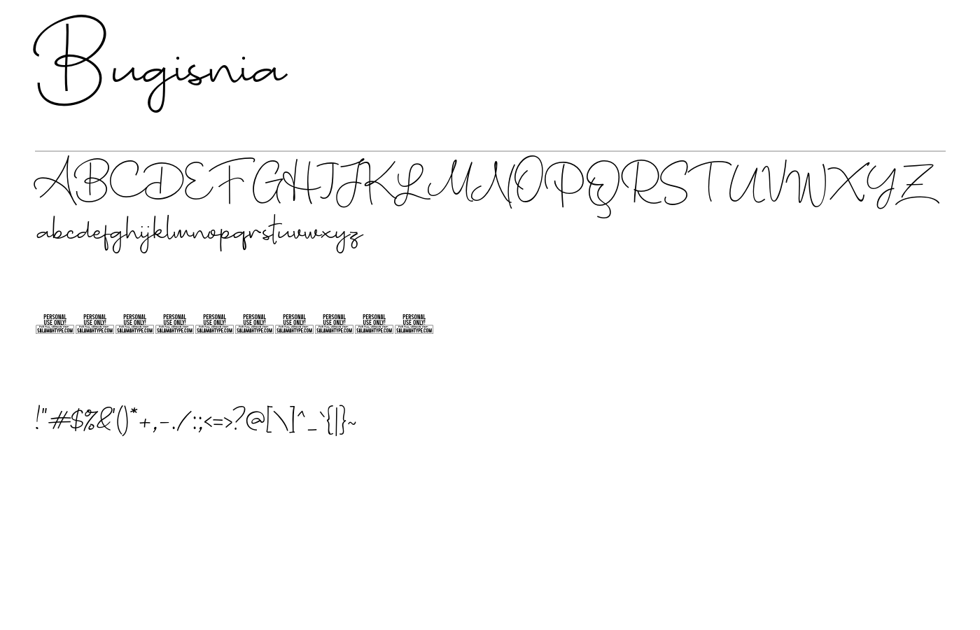 Bugisnia Font preview