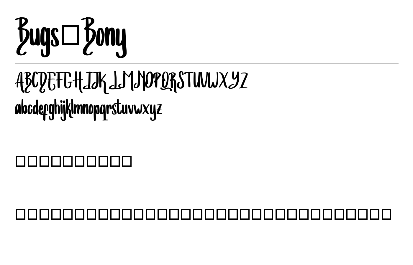 Bugs_Bony Font preview